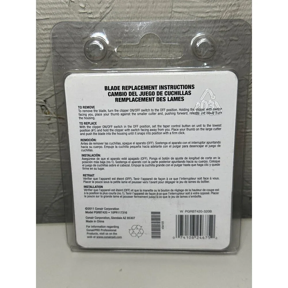 ConairPro PGRBT420 Dog Replacement Blade Stainless Steel Self-Sharpening